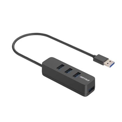 Buffalo с магнитом BSH4U325U3BK USB-A 3.2Gen1 с питанием от шины 4-портовый хаб, черный, модель с верхней вставкой, [совместим с Windows/Mac]
