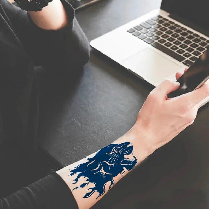 Чернила сока, татуировки, боди-арт, прочные, водонепроницаемые, временные татуировки, наклейки, Лев, Тигр, татуировка на руку, поддельные татуировки космонавта для женщин и мужчин