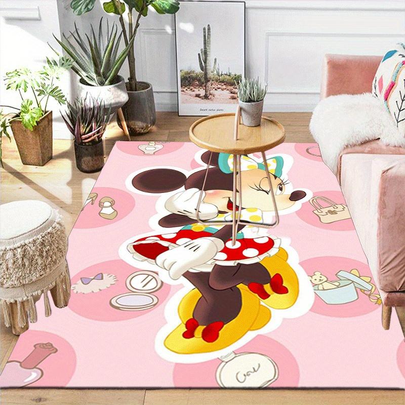 1pc Minnie Pattern Area Rug Soft Flannel Floor Mat for Living Room,Office,Bedroom and Carpet,Sofa Coffee Table Floor Mat
