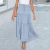 Stylish Solid Color Casual Wear Elegant Ladies Summer Loose Maxi Skirt for Vacation Beach Skirt