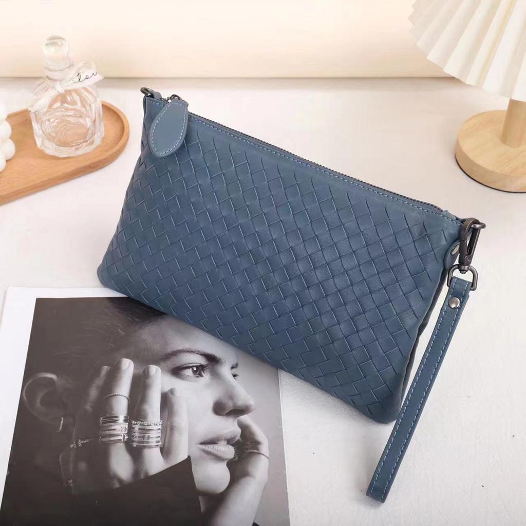 Кожаная плетеная сумка через плечо, модная, вместительная, универсальная сумка-клатч, сумка через плечо