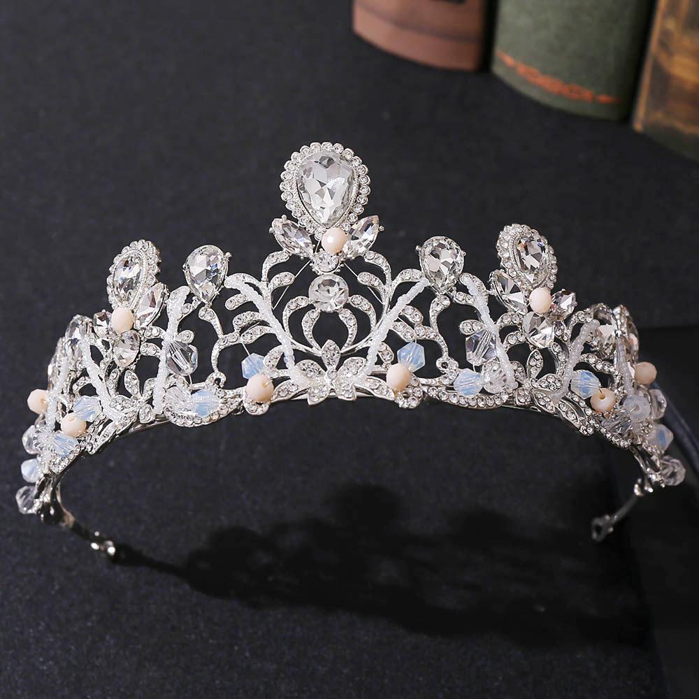 New Bridal Crown Handmade Crystal Tiara Inlaid with Diamonds Luxury Crown Wedding Tiara Accessories Headband