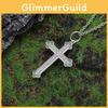 Retro Geometric Cross Necklace Electroplated Finish Unisex Fashion Accessory