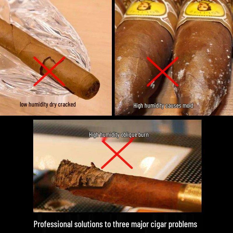 Professional Cedar Wood Cigar Humidor for 80 Imported Cigars - Sealed Aging Box Set Gift