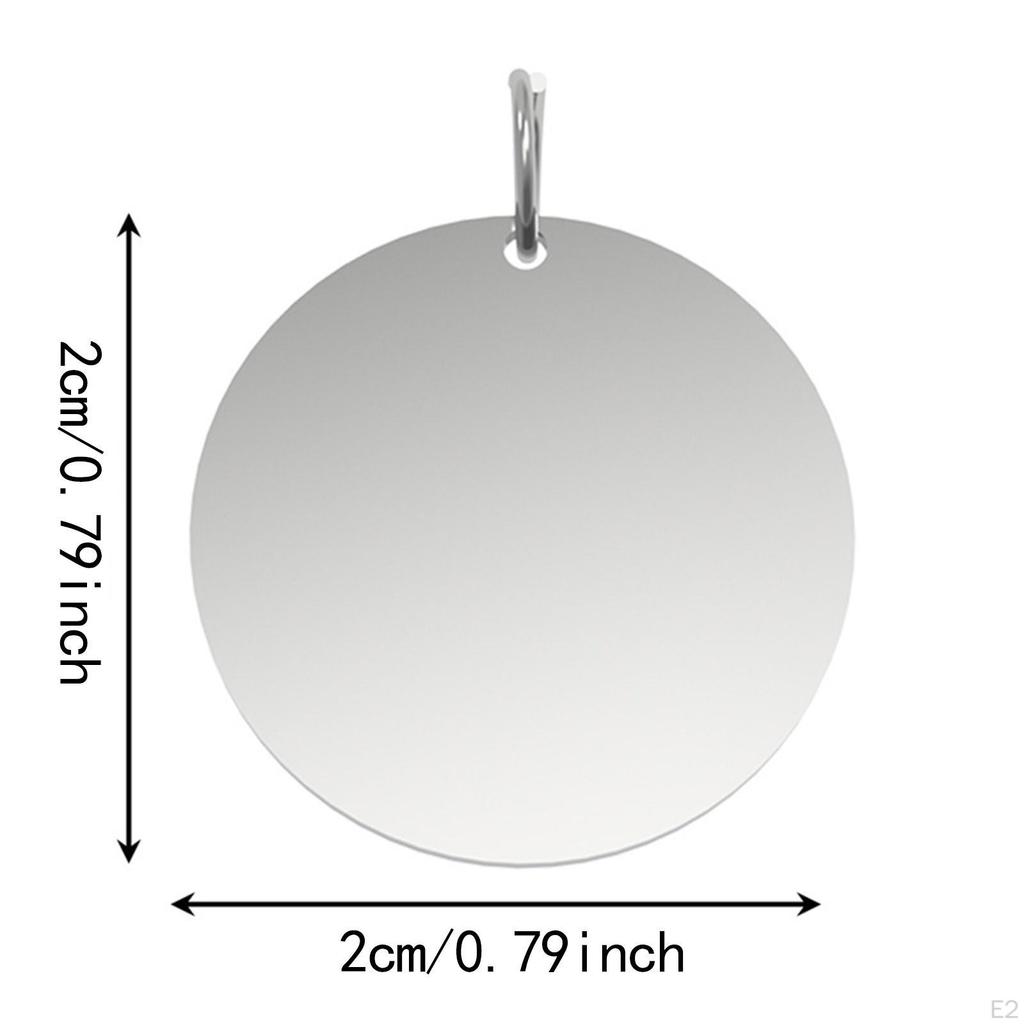 5 шт. круглых пустых бирок из нержавеющей стали с отверстием, подвесные разъемные кольца, гравировальные диски 2 см для