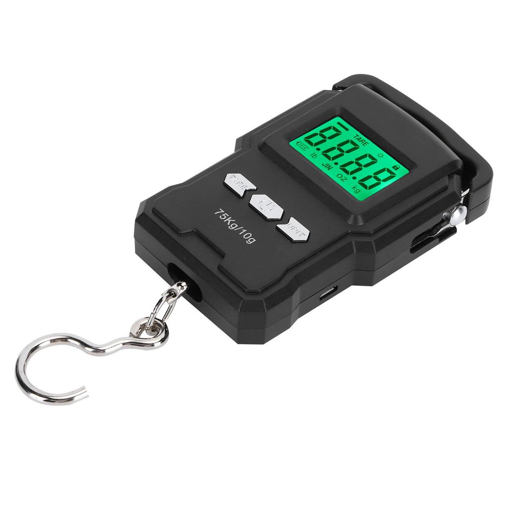 Портативные цифровые весы, цифровой дисплей, подвесной крючок, электронные весы с измерительной лентой, 75 кг