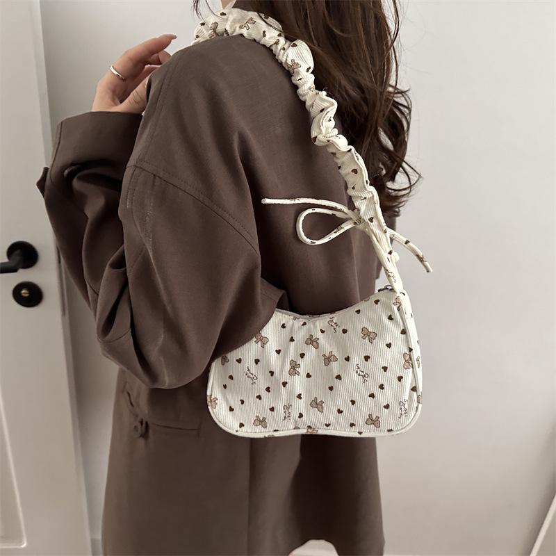 Corduroy Polka Dot Ruffle Crossbody Bag - Autumn/Winter 2025 Collection