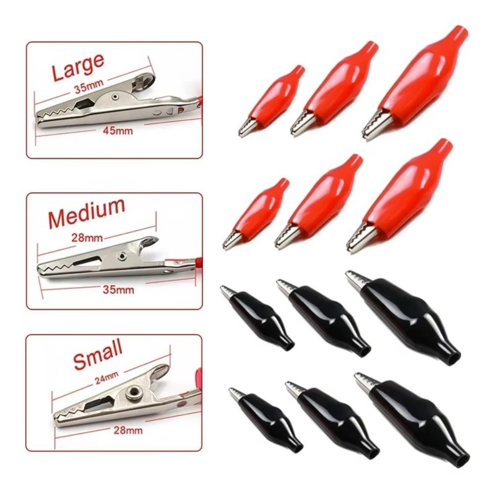 10Pcs Metal + Plastic Crocodile Clamp Durable Electrical Clamp Alligator Clip Automotive Repair