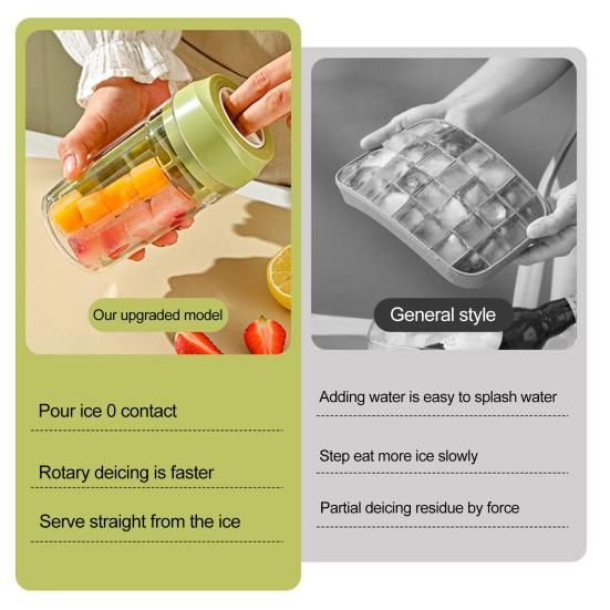 Форма для льда 2 в 1, большая емкость, поворотная форма для льда с крышкой для коктейлей и напитков, легко вынимающийся льдогенератор для домашних баров и уличных условий
