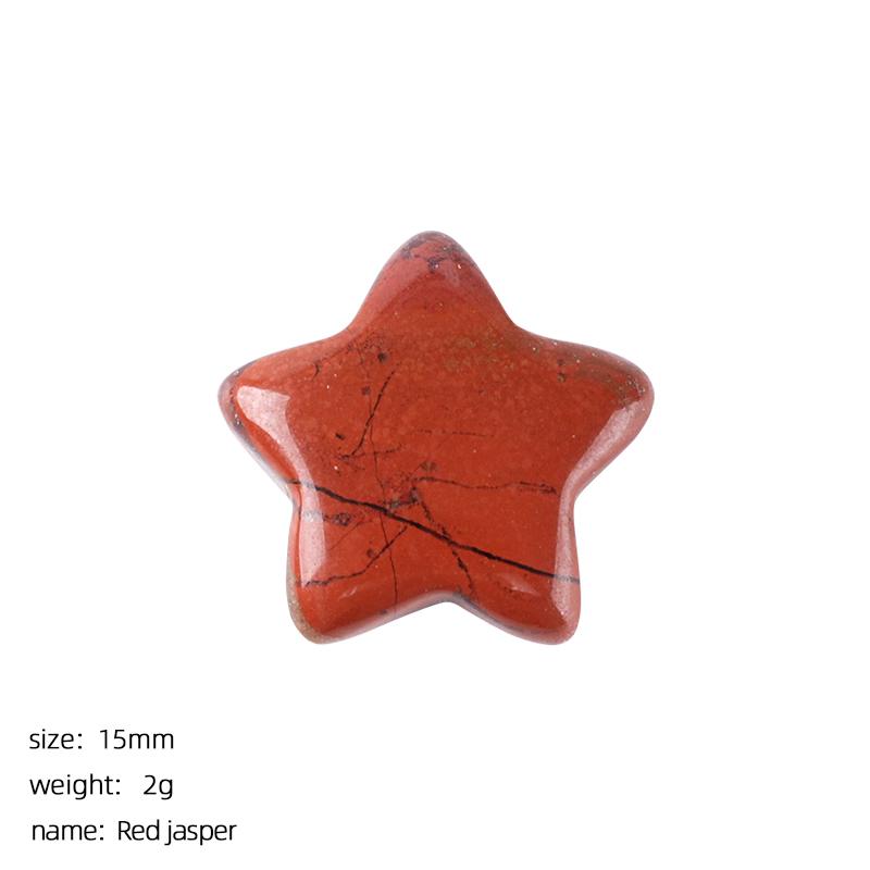3Pcs Natural Stone Carved Five-pointed Star Figurine 15×15mm Polished Mini Crystal Star Ornament For Reiki Healing DIY Craft Jewelry Making