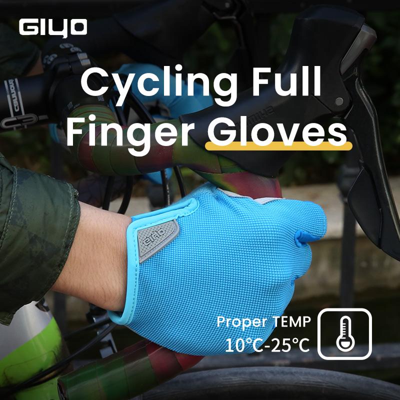 Giyo Breathable Cycling Full Finger Gloves Wear-resistant Touch Screen Bike Fabric Mittens Bicicleta Road Bike Long Gloves 6