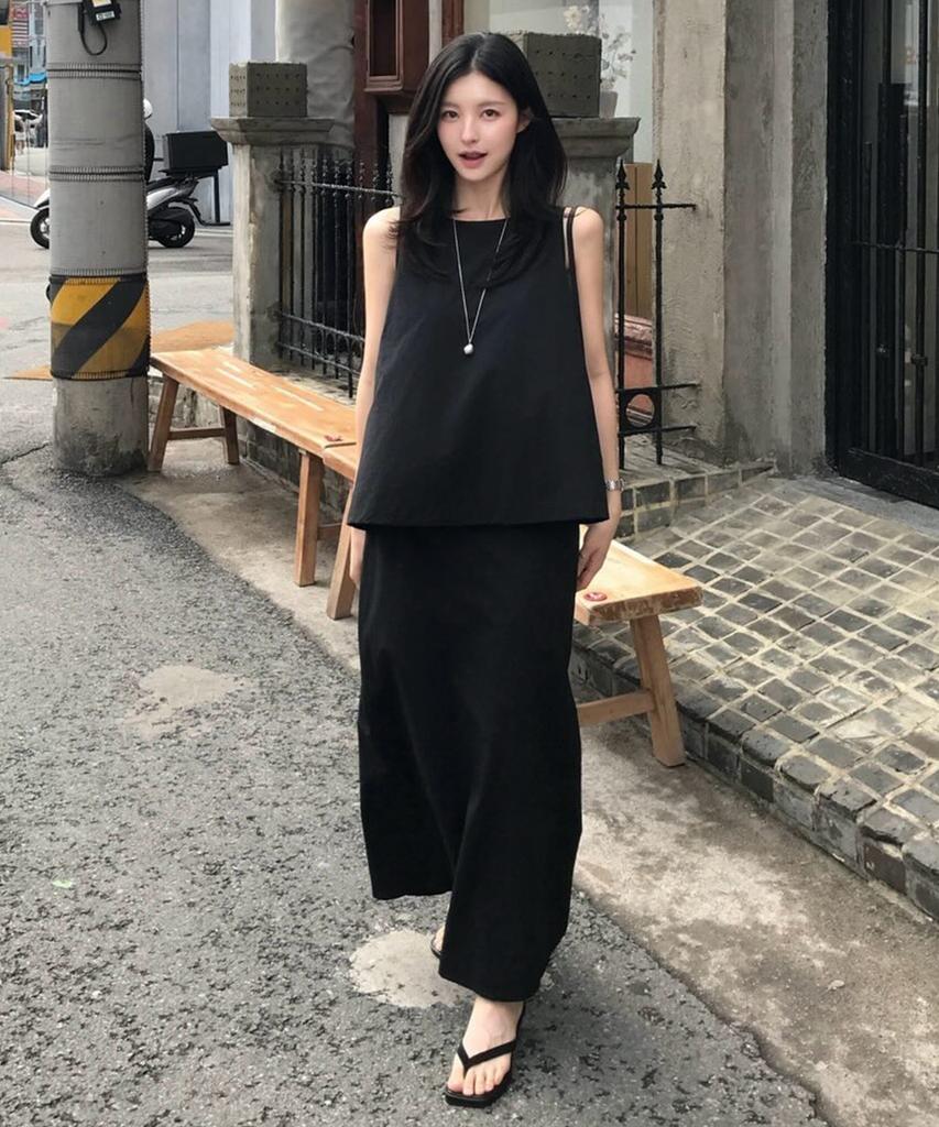 Yeoppe Long Elastic Skirt_Black