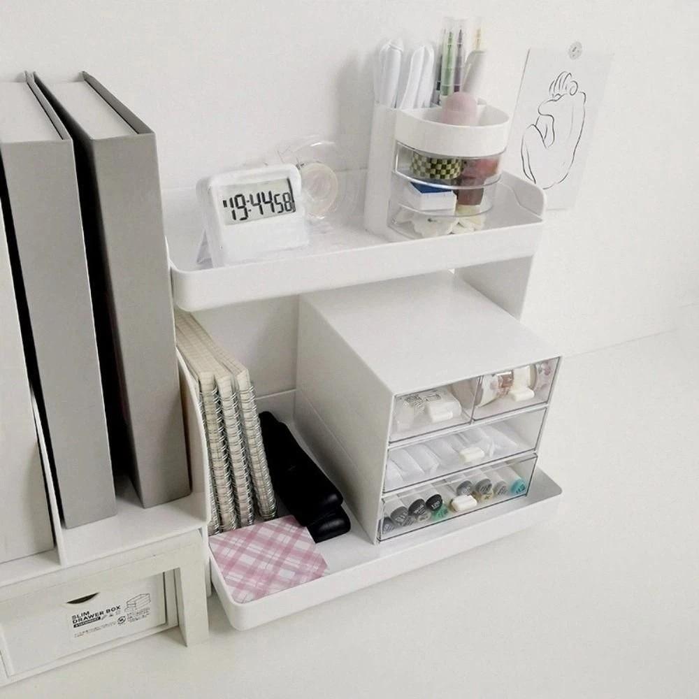 Acrylic Double Layer Storage Rack Anime Figurine Organizer Model Shelf Cosmetic Storage Rack Storage Holder Plastic