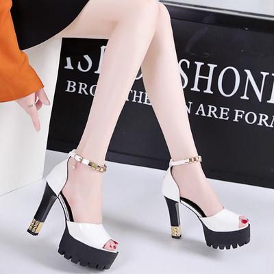 Модные туфли на платформе с высоким каблуком женские туфли-лодочки летние женские туфли 2024 года босоножки на высоком каблуке для ночного клуба стриптизерши босоножки с ремешком на щиколотке