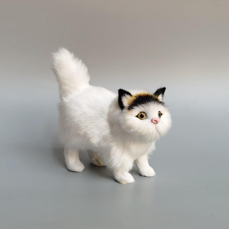 Kitten Figures Simulation Cat Ornament Gift for Kid Children Bedroom Decoration