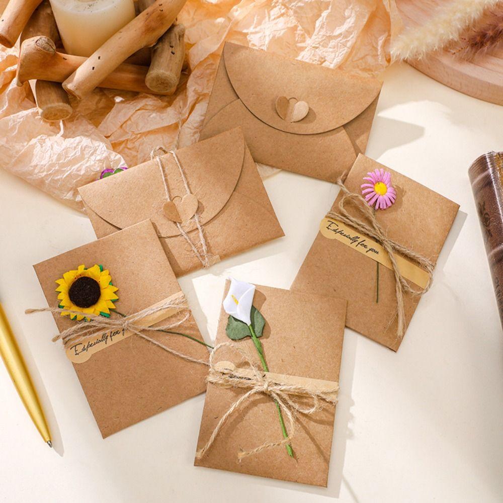 Креативная поздравительная открытка на день рождения, винтажная пустая подарочная открытка, благословение, цветочные поздравительные открытки