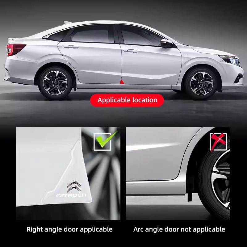 JOFT7 4PCS Car Door Anti-collision Corner Protectors Stickers For Citroen C3 C5 Aircross C5X C4 Cactus Picasso e-C3 e-C4 C1 C-Crosser
