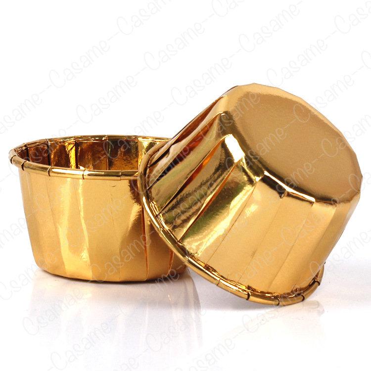 50 шт./упак. золотая фольга, серебряная, для кексов, обертки для тортов, противень, чехол для выпечки, бумажные стаканчики для торта, кондитерские инструменты, праздничные принадлежности