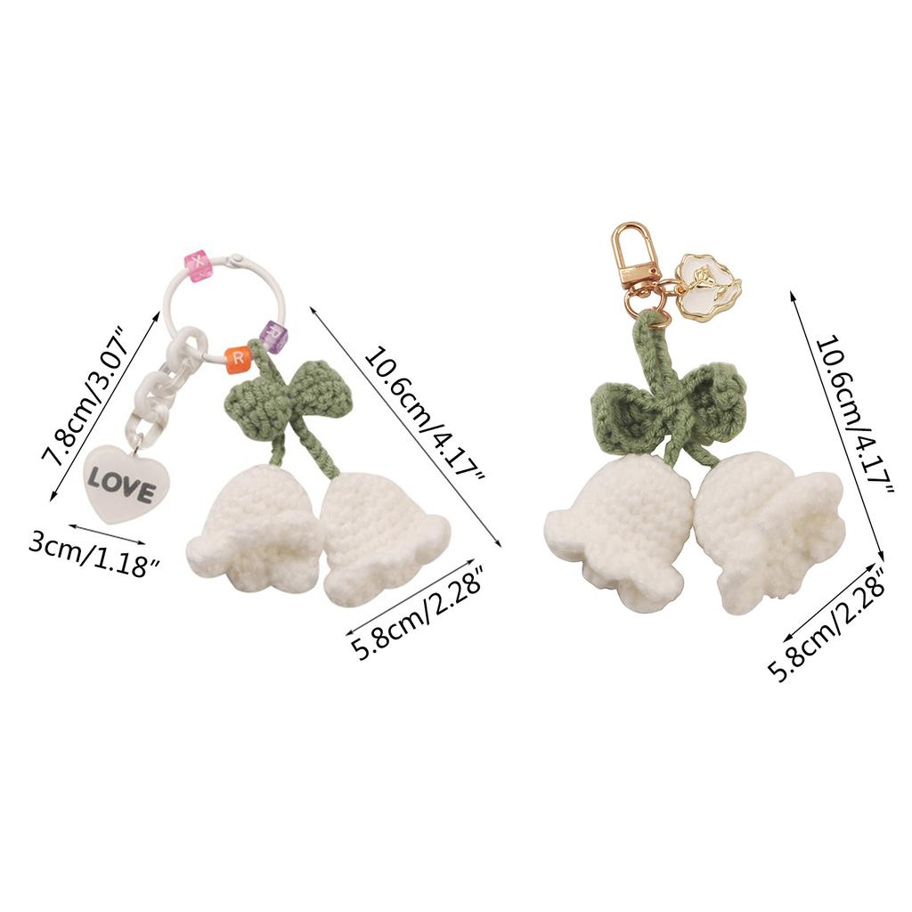 Ландыш Брелок Подвеска Чехол-мешочек для наушников Украшения для телефона Ручная работа Цветок Вязаный Брелок Украшение