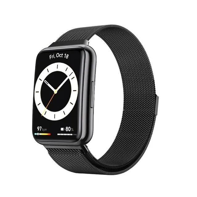 Ремешок с магнитной петлей для часов Huawei, аксессуары из 2 ремешков, ремень из нержавеющей стали, браслет для часов huawei, подходят металлические браслеты