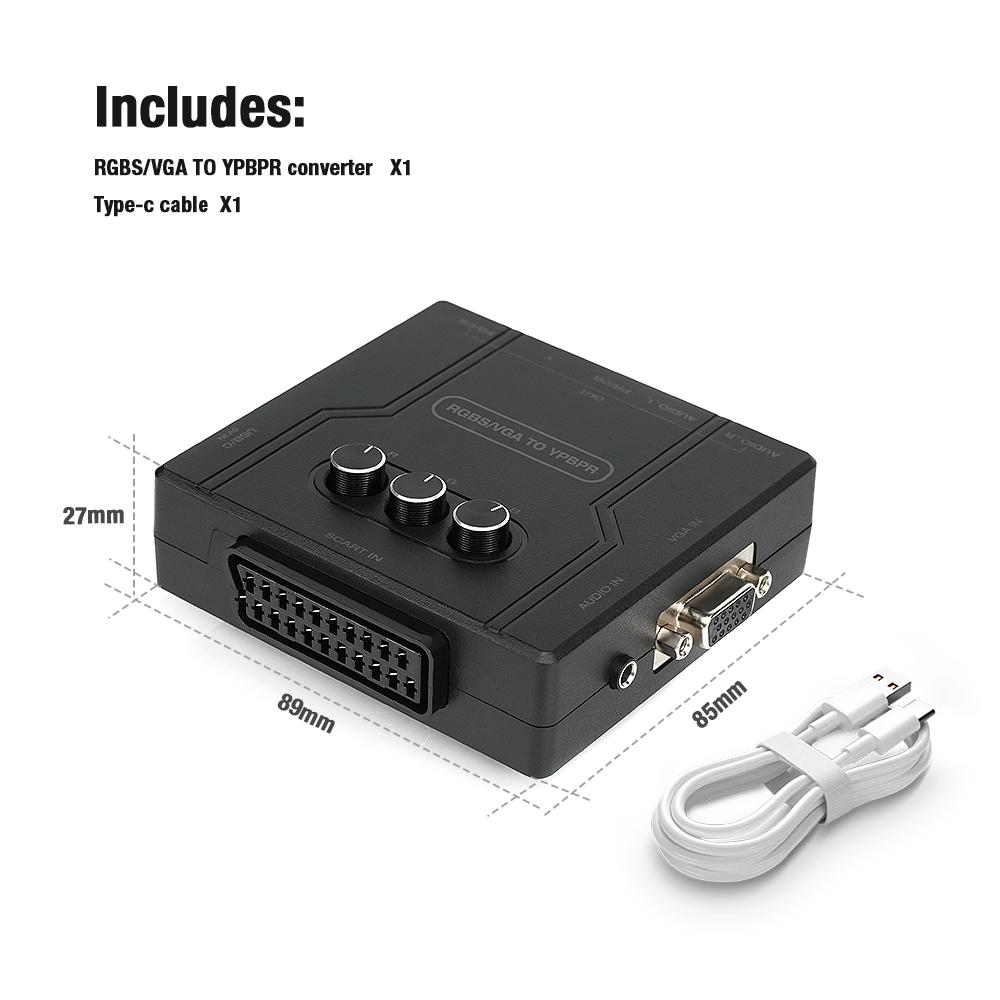 Bitfunx RGBS VGA в YPBPR Компонентный Конвертер SCART в YPBPR YCBCR Для Ретро Игровых Консолей Nintendo 64 PS1 PS2 Dreamcast
