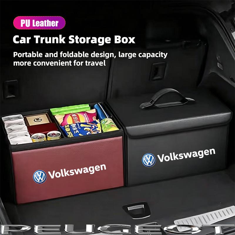Car Trunk Organizer Box Toolbox Auto Interior Storage Accessories For VW Golf Polo GTI ID.3 Passat MK678 Tiguan CC Jetta Hub Cap