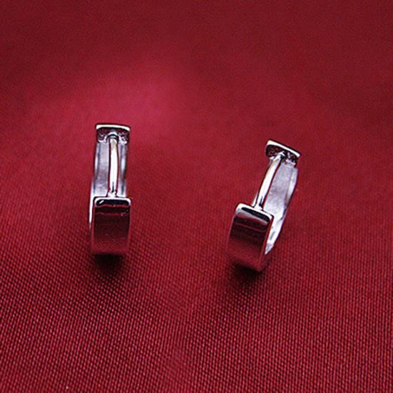 Серьги круглые кольца дизайн простые посеребренные ювелирные изделия подарок серьги хагги для повседневной жизни