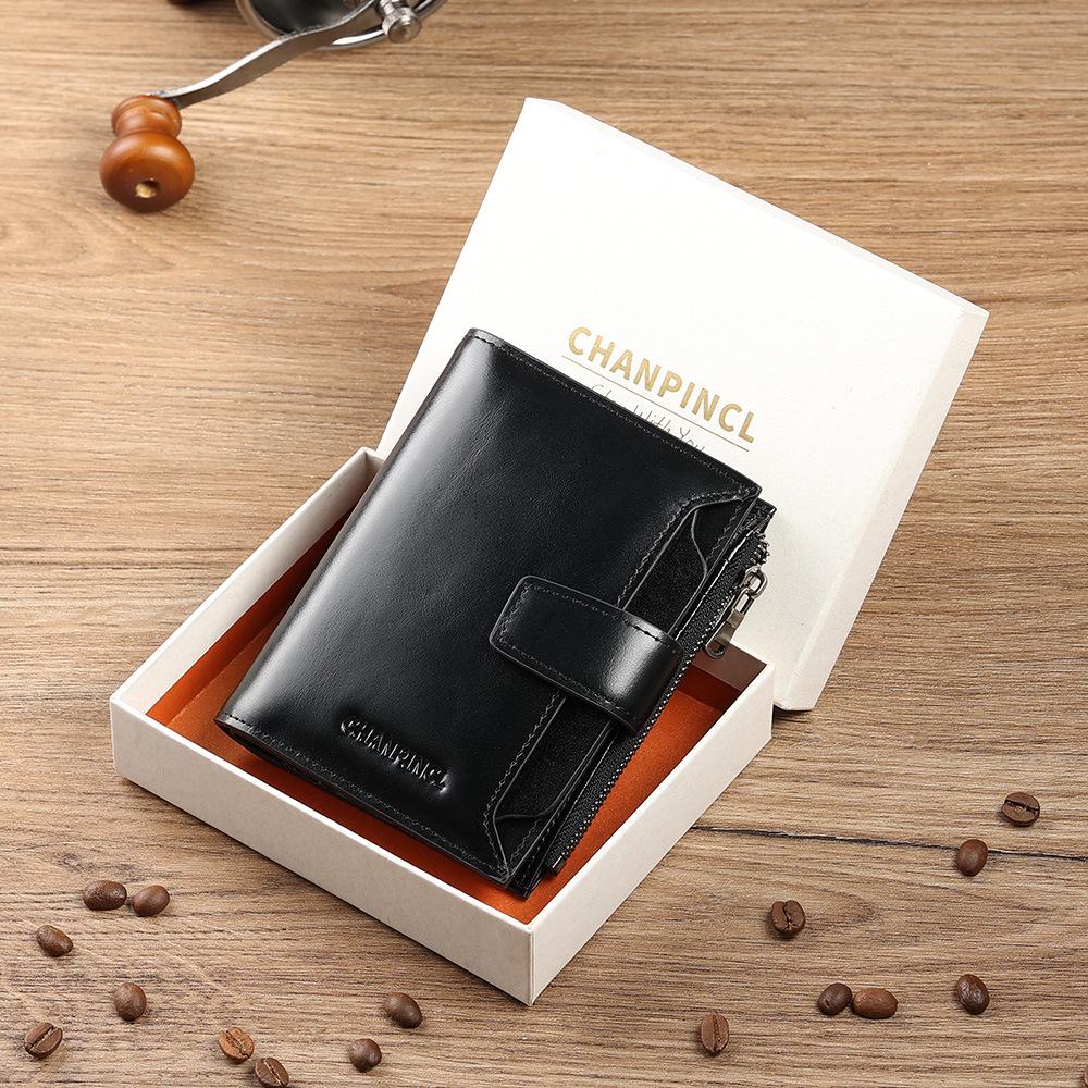 Мужской короткий кошелек для карт из масляной кожи - Crossborder C Brand First Layer Cowhead для водительских прав и многофункционального держателя карт