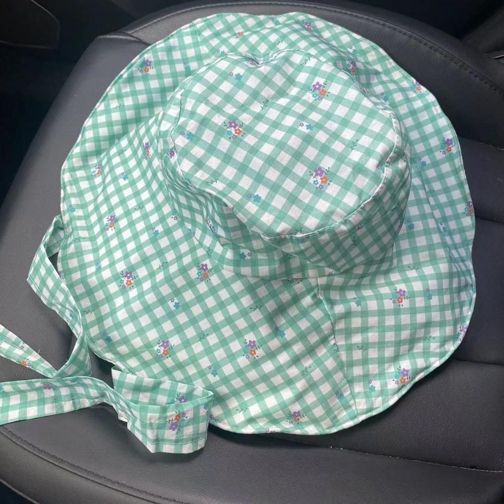 Wide-edged Bucket Hat Lace-up Sunscreen Hat Sweet Summer Cap  Women