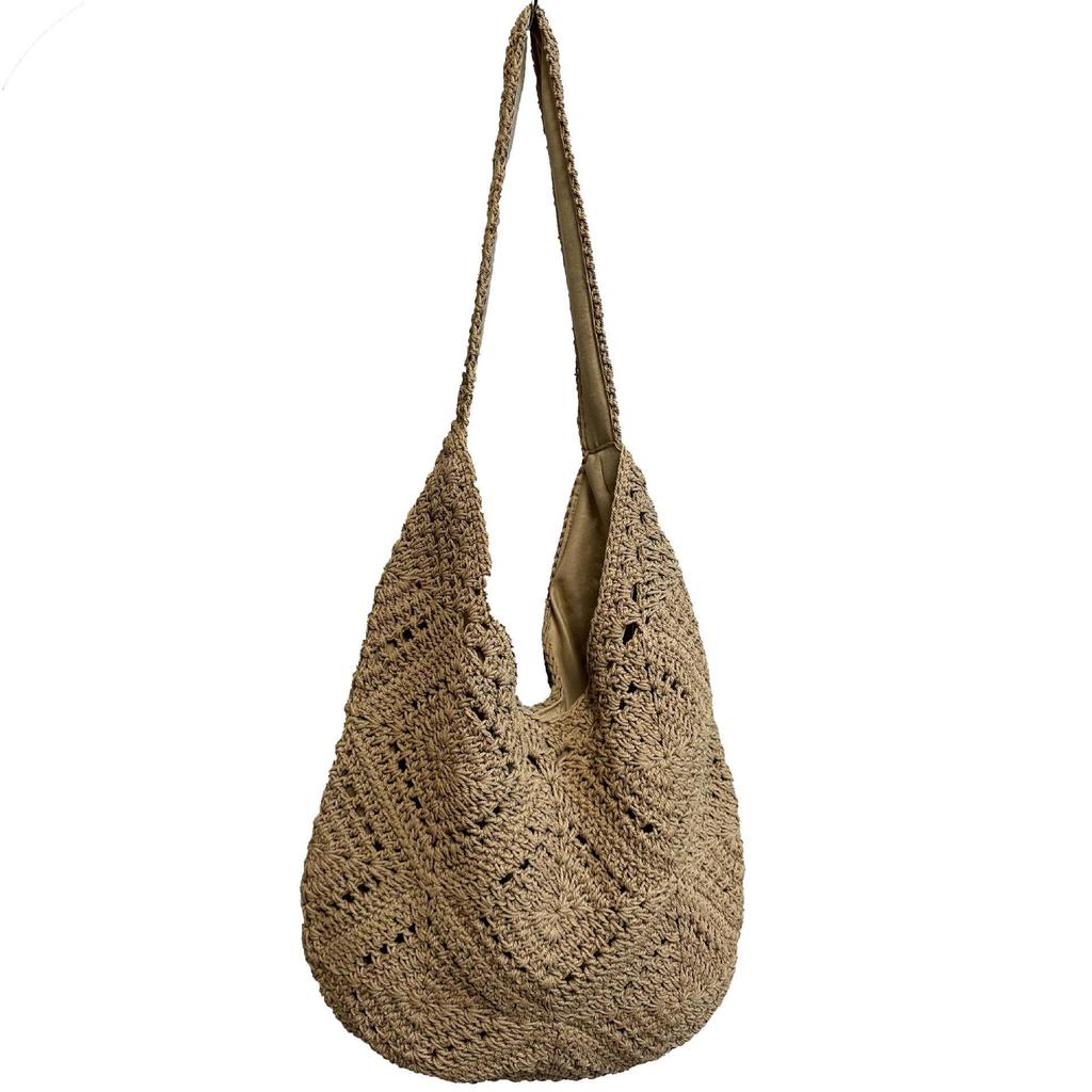Korean-Style Woven Straw Beach Bag: Versatile Single-Shoulder for Women