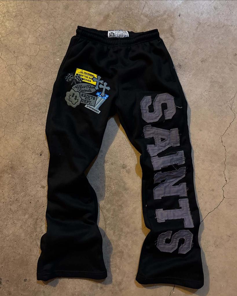 ZYLLO Y2K Уличная одежда Спортивные штаны Мужские Женские Хип-хоп Ретро Вышивка букв Соединение Повседневные штаны Эластичные Завышенная талия Джоггеры