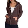 Cool Zippered Solid Color Heading Women Posted Sweatshirt Long Sleeve Casual Fashion