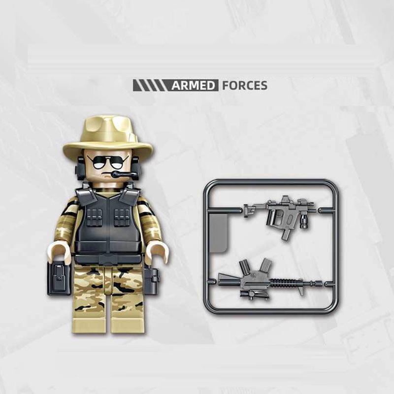 395PCS Military Armored Car Army Building Block Brick Model Christmas Gift for Boys