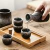 Japanese Ceramic Sake Set with Warmer and Cups for Home Use