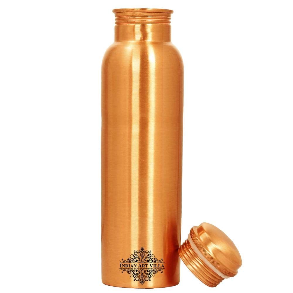 Подарочный набор медной посуды с простым матовым дизайном: 1 бутылка и 2 стакана с подарочной коробкой, подарочный предмет на Дивали, бутылка - 600 мл и стакан - 300 мл