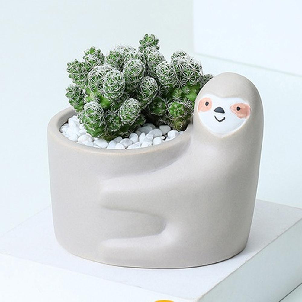 Cute Animal Flower Pot Ceramic Planter Home Decor Desktop Art Ornaments Bonsai Succulent Pot Plant Pot Garden Decoration