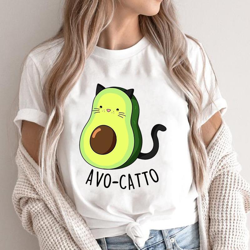 Clothing Summer Graphic Tee Funny Trend Avocado Love Style Trend Cute Print Ladies Female T Top Casual Short Sleeve Women's Fashion T-shirt