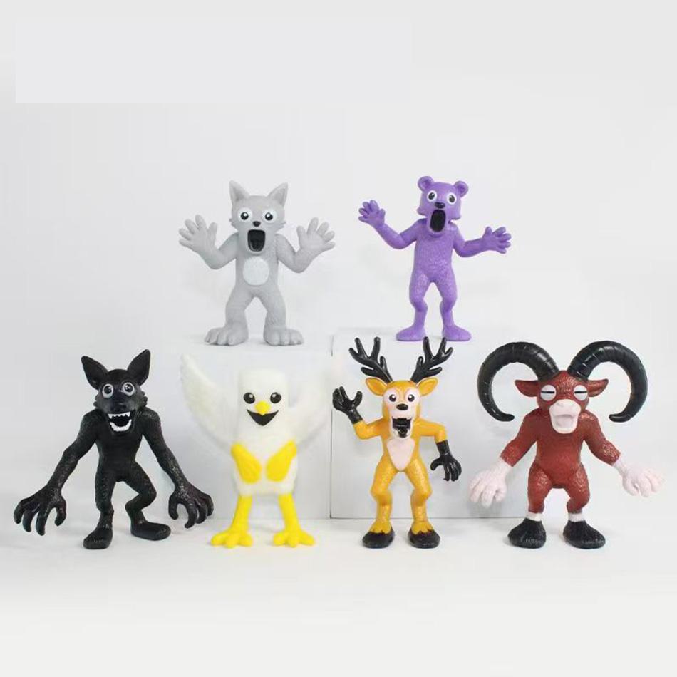 Новый набор из 6 фигурок персонажей «99 Ночной Лес», Совы, Козы, Волки, Олени, Игрушки-подарки «99 Ночной Лес»