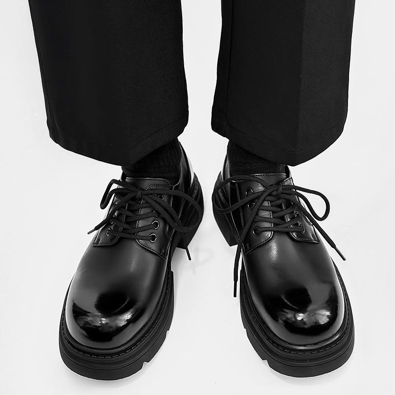 Дерби Мужские туфли на толстой подошве Модный дизайнерский стиль Для отдыха, вечеринки, на каждый день, для офиса, свадьбы, бизнеса Классические черные туфли