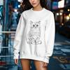 New Autumn and Winter Women's Cat Pattern Sweatshirt Casual Sportswear Fashion and Comfortable Personality Crewneck Sweatshirt