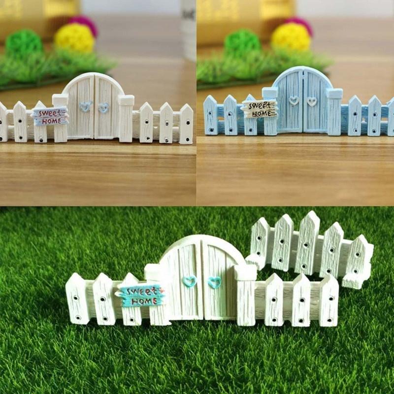 DIY Micro-landscape Fence Railings Decorative Wooden Fence Ornament Diy Resin Design Craft Mini Gard