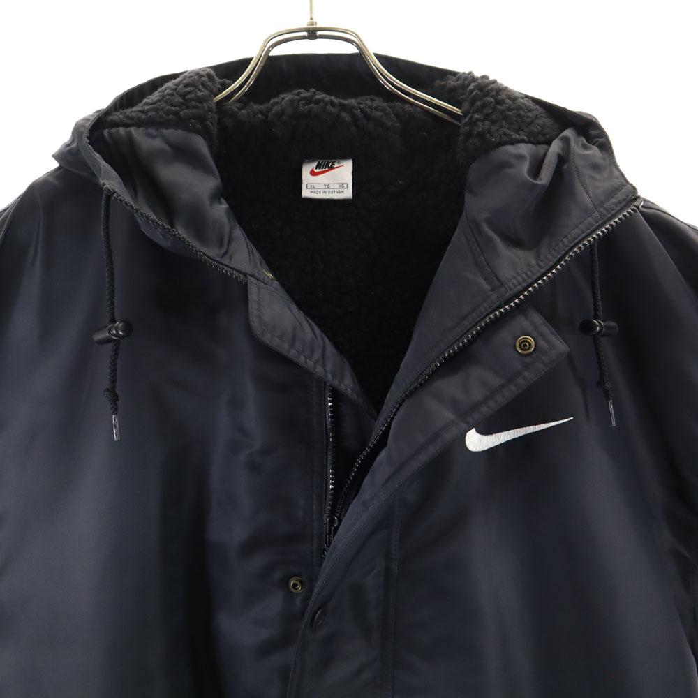 Nike 90-е 00-е Белый ярлык Старый логотип на спине Куртка для разминки XL черная Подкладка на спине Мужская Б/У