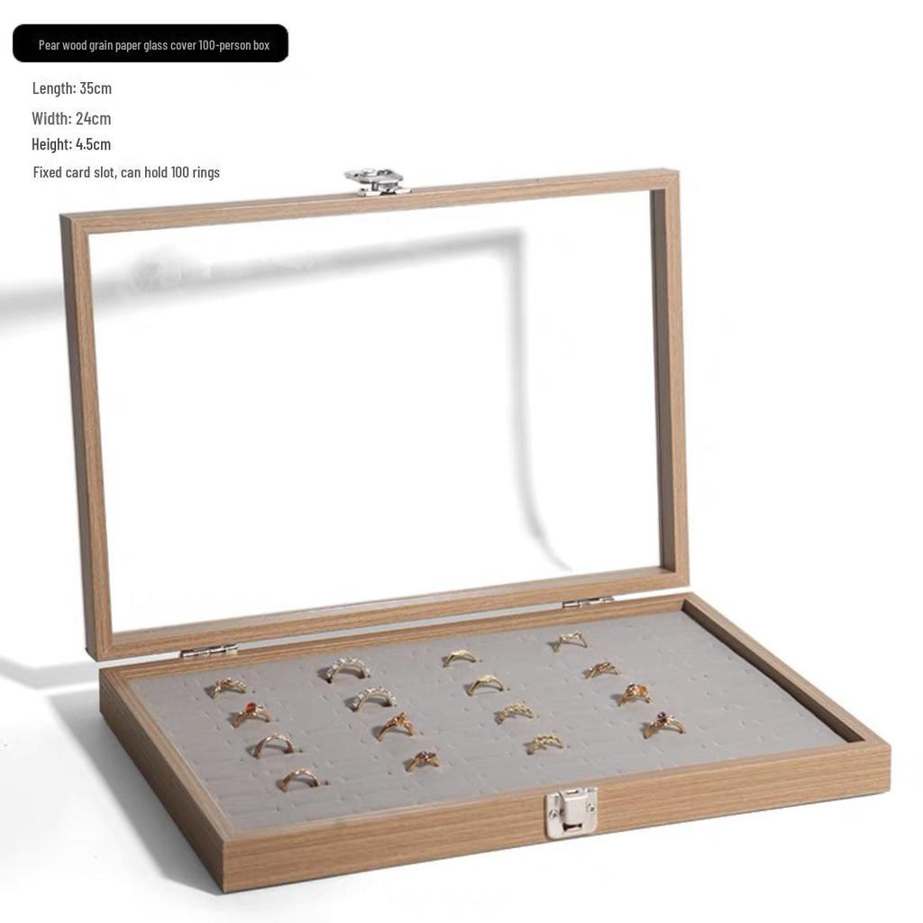 Шкатулка для украшений из розового дерева: Хранилище с чехлом для сережек, часов, браслетов и колец.