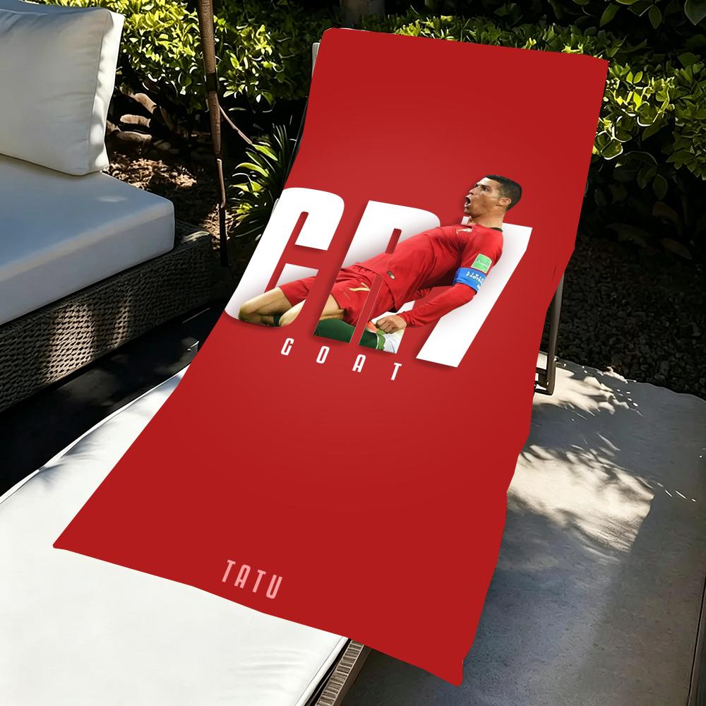 Футбольное полотенце C-Cristianos R-Ronaldoo C-Cr-R7, из микрофибры, пляжное, быстросохнущее, без песка, из ультратонкого волокна, супермягкое.