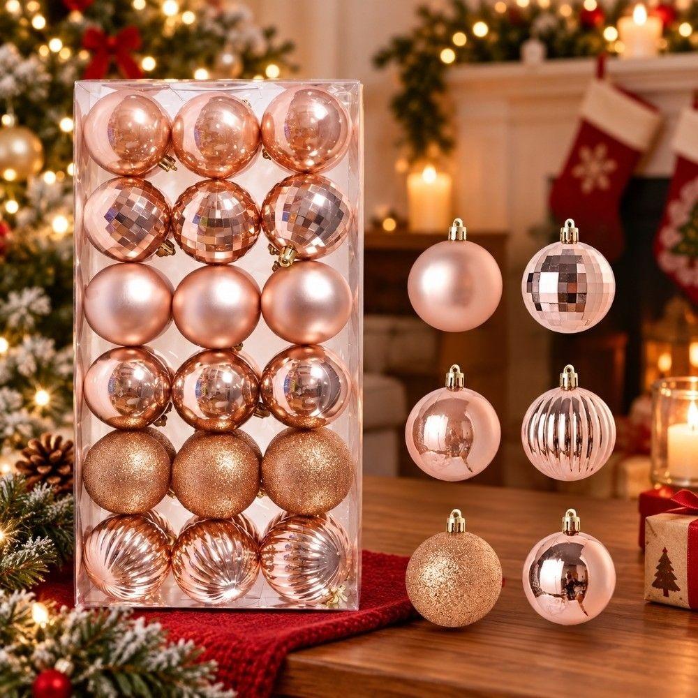 36pcs Round Shape Ball Ornaments 3cm Xmas Tree Pendants New Xmas Tree Topper Party Decor