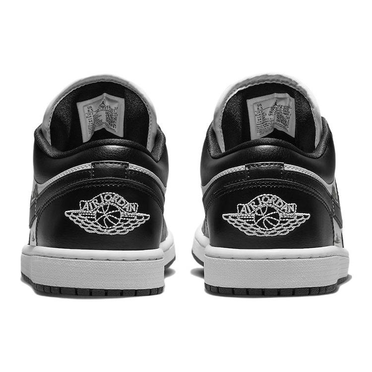 Jordan Air Jordan 1 Нескользящие Устойчивые к истиранию Низкие Винтажные Баскетбольные Кроссовки Женские Черно-Белые DC0774-101(Команда181-)