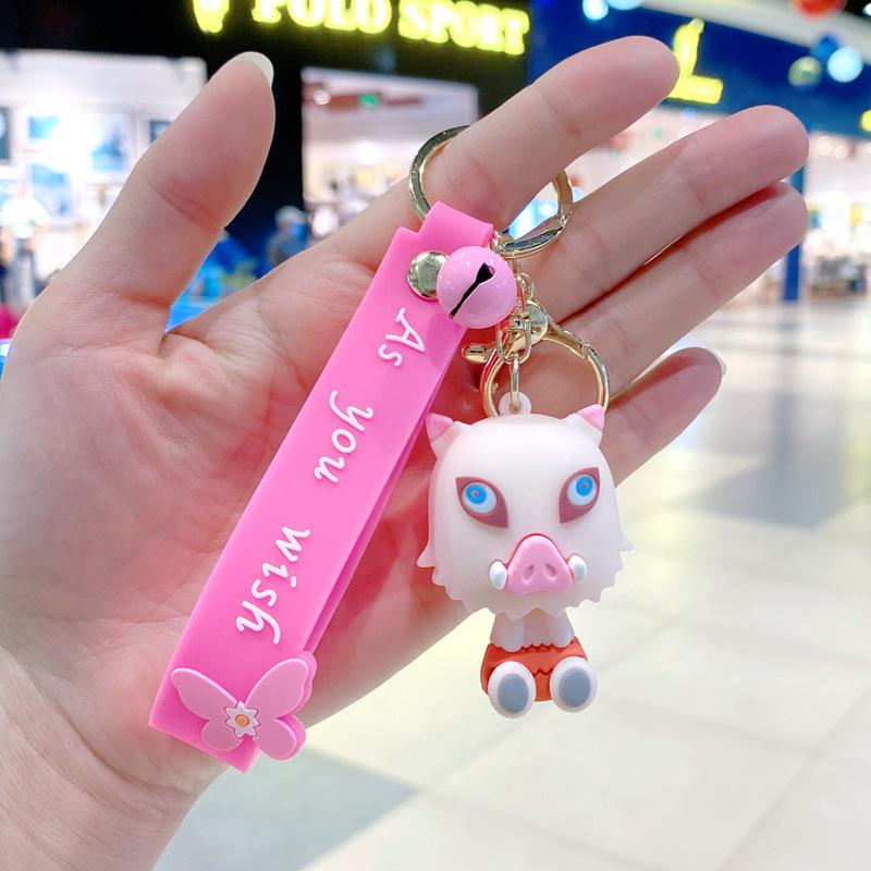 Мультяшный Креативный Аниме Клинок Рассекающий Демонов Аниме Периферия Брелок Подвеска для Рюкзака Ключ от Машины Милая Силиконовая Кукла Декоративные Принадлежности