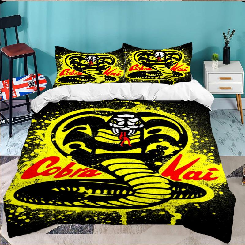 Cobra Movies Of The Fighters 3PCS Bedding set,Ideal for 1pc Duvet Cover And 2pcs Pillowcases Perfect for Fan gift,Ideal for Bedroom, Dormitory