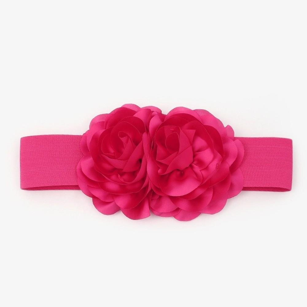 Large Flowers Stretch Waistband Elastic Corset Belt Fashion Waist Belt Dress Accessories