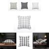 Pillowcase Only Modern Minimalist Soft Polyester Cotton Grid Pattern Pillow Cover For Couch Living Room Bedroom